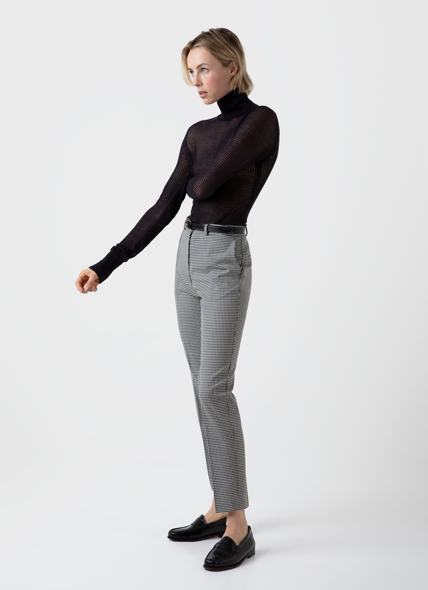 Edie Campbell Open Knit Silk Funnel - 3