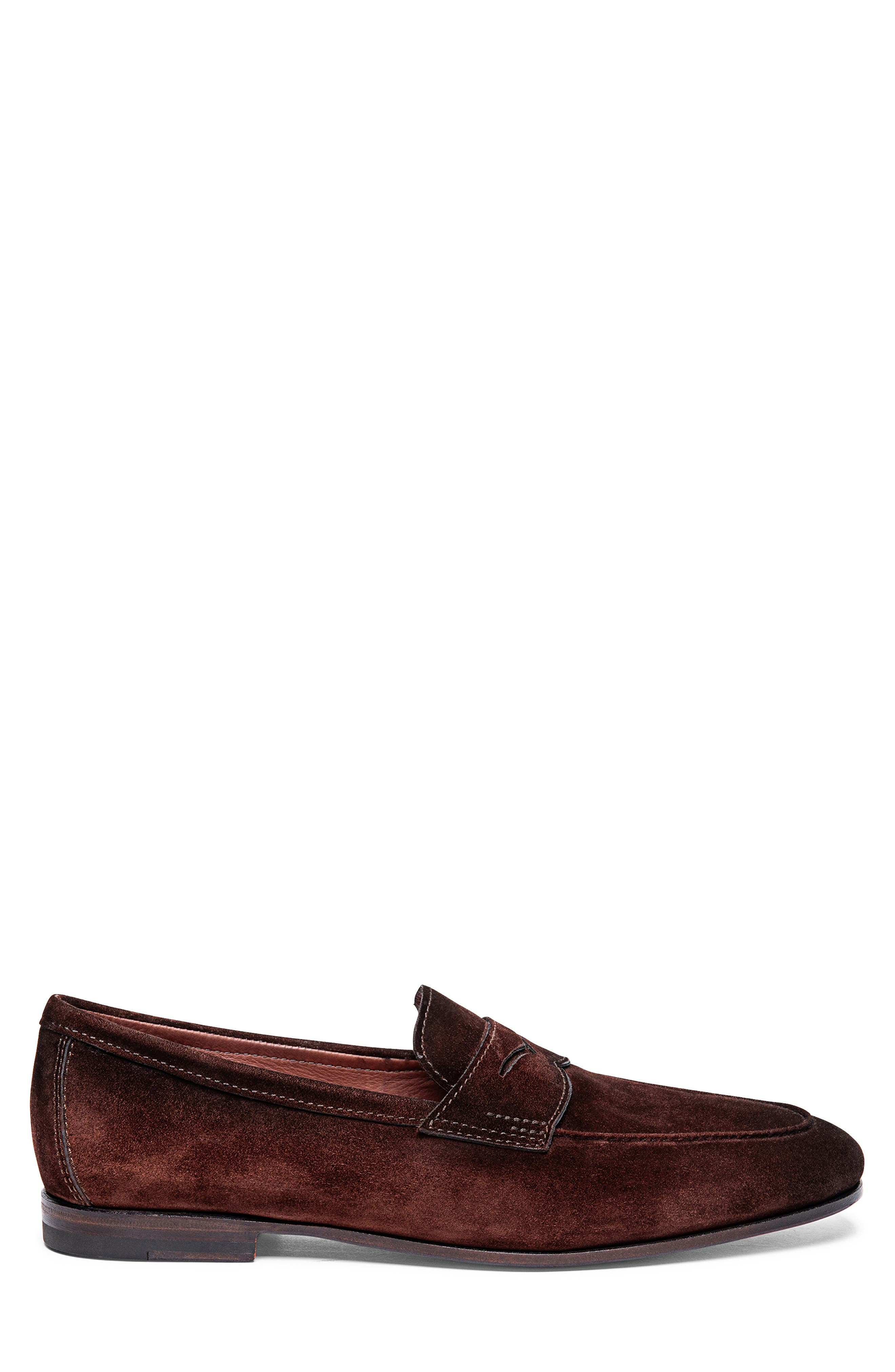 Santoni Carlos Penny Loafer in Brown Suede at Nordstrom - 3