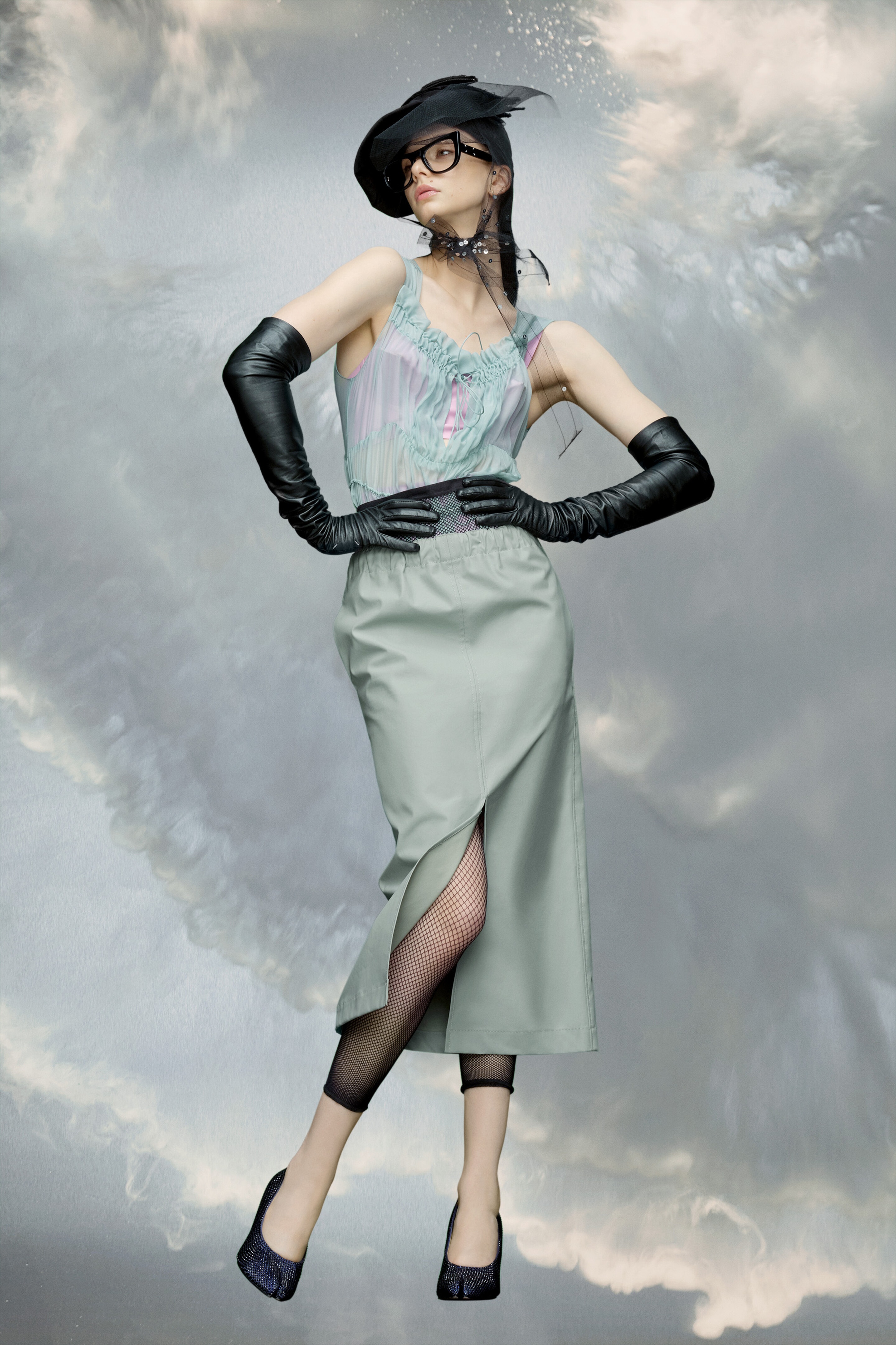 Faux leather midi skirt - 3
