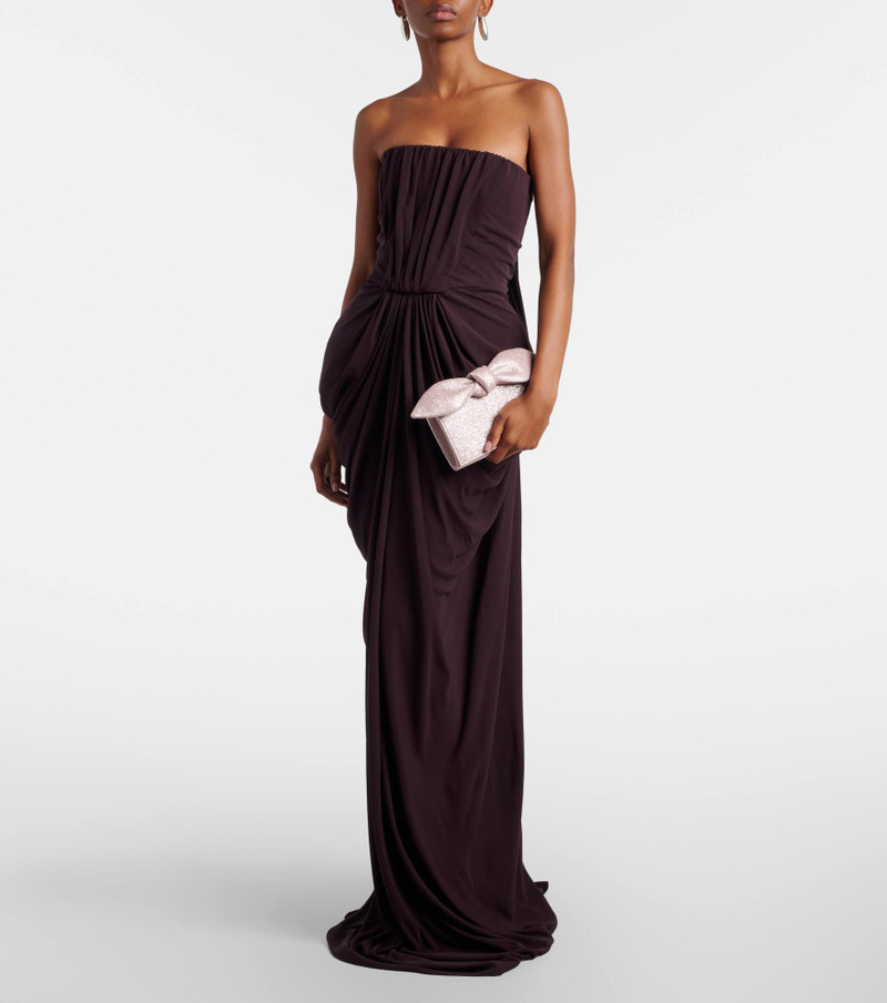 AQUAZZURA Bow Tie Mini metallic-effect twill clutch outlook