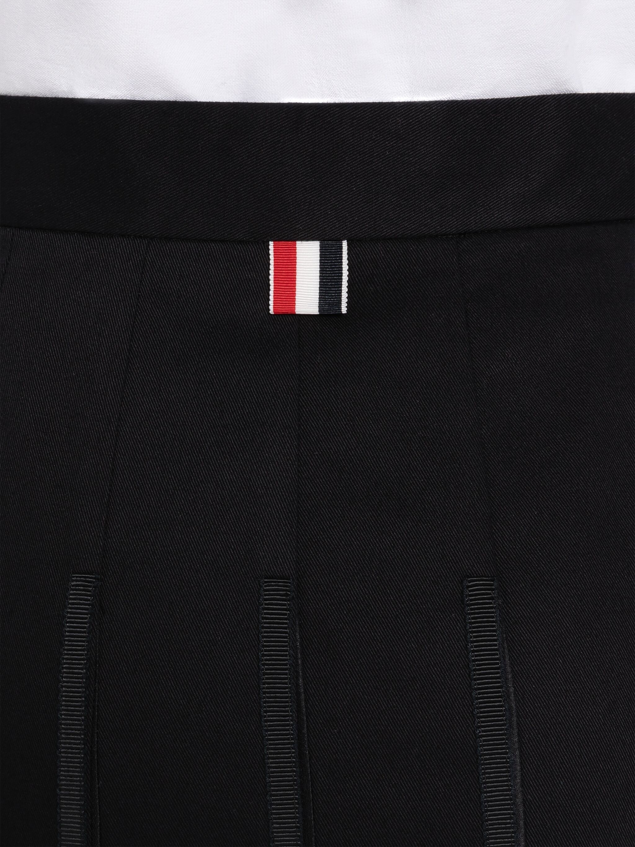Twill Trompe L'oeil Tipping Pleated Skirt - 5