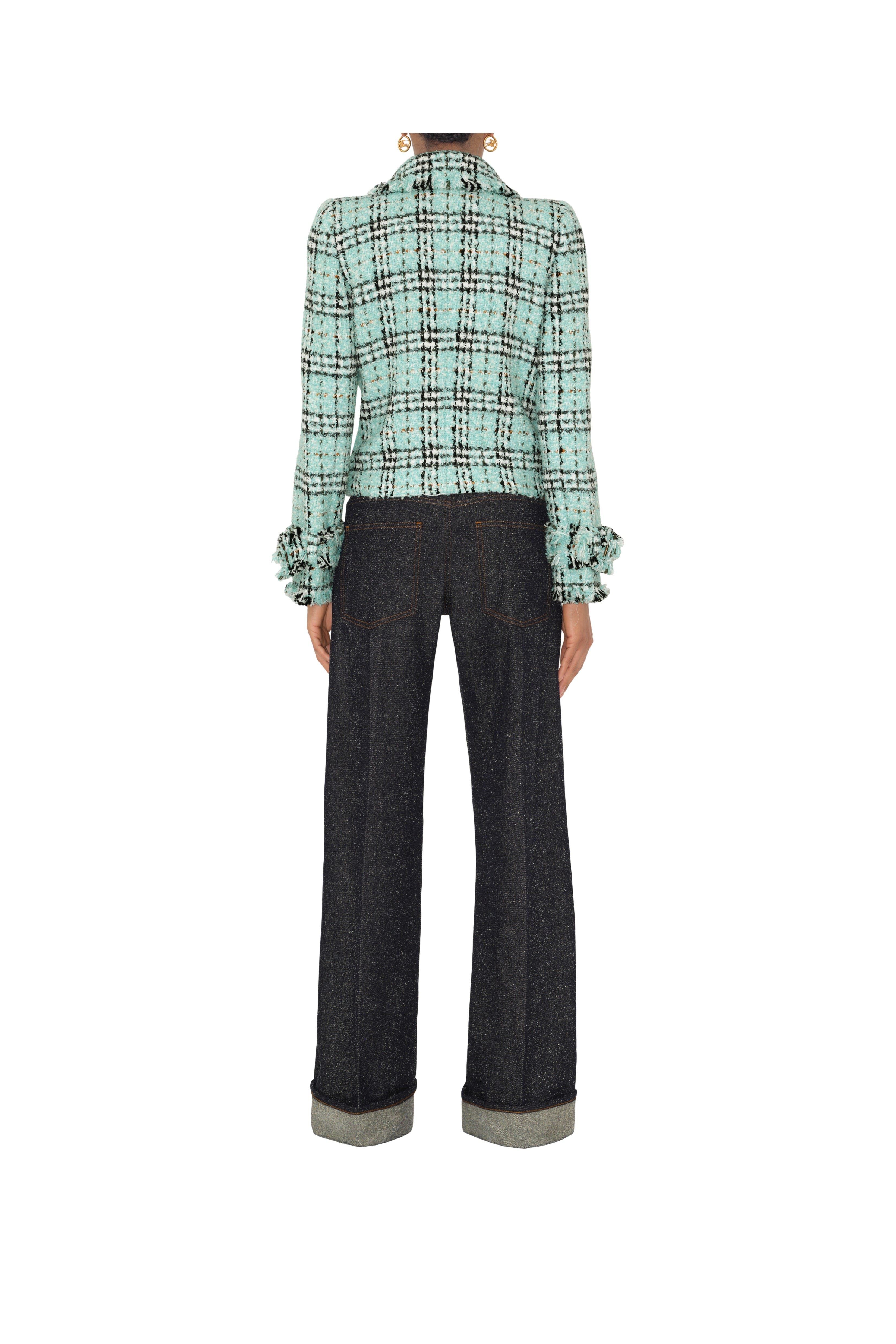 burberry Check Bouclé Jacket in Surf at Nordstrom - 4