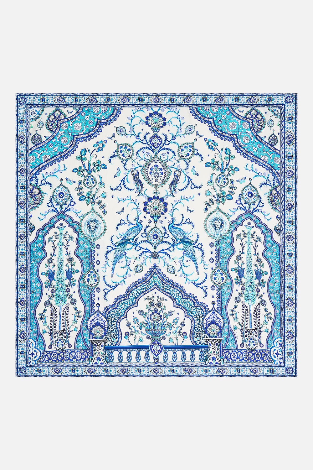 LARGE CRYSTALLED SILK SQUARE SCARF - 2