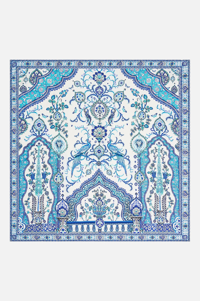 CAMILLA LARGE CRYSTALLED SILK SQUARE SCARF outlook