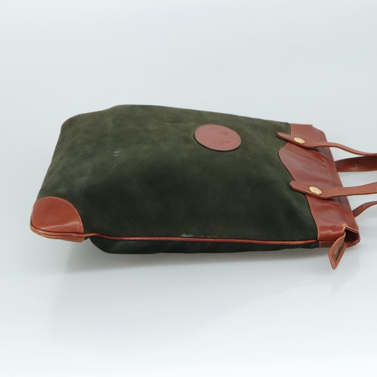 CELINE Tote Bag Suede Leather Khaki Brown Gold - 3
