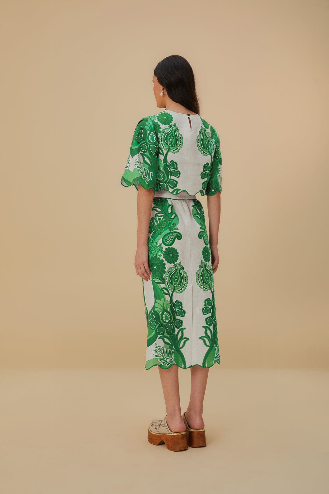 Green Color Festival Euroflax™ Midi Skirt - 4
