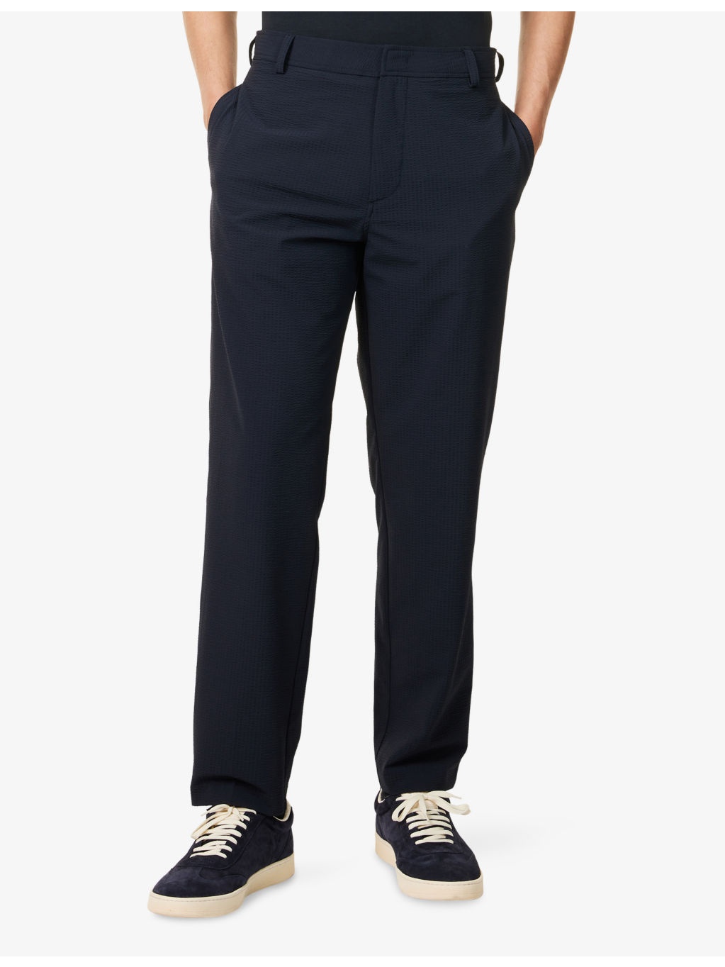 Formal Textured Woven Chino Trousers - 3