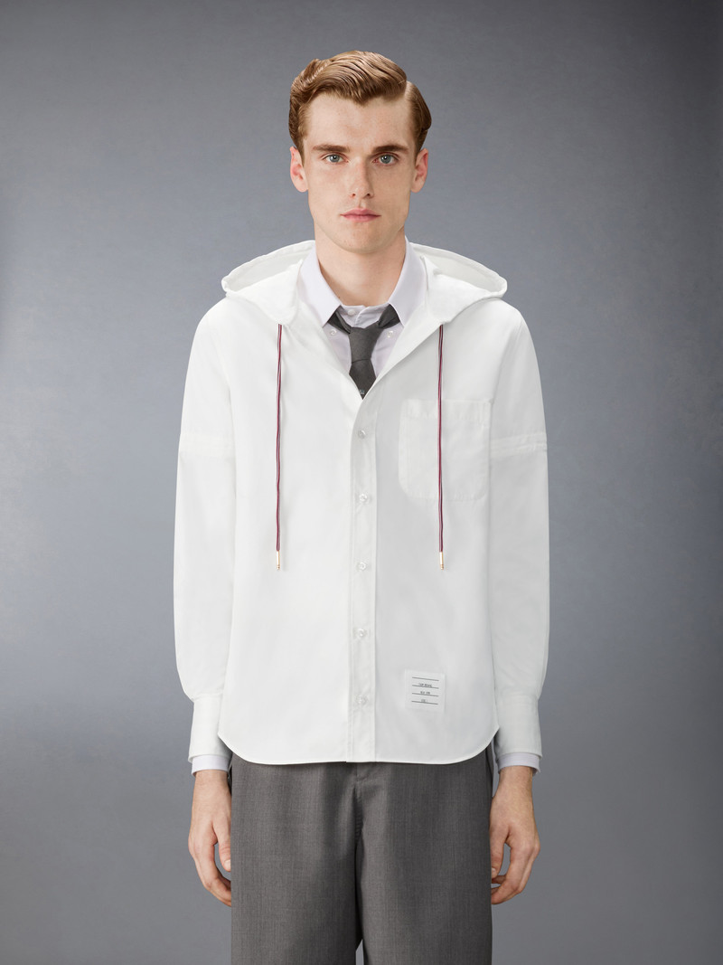 Thom Browne HOODED NYLON ARMBAND SHIRT outlook