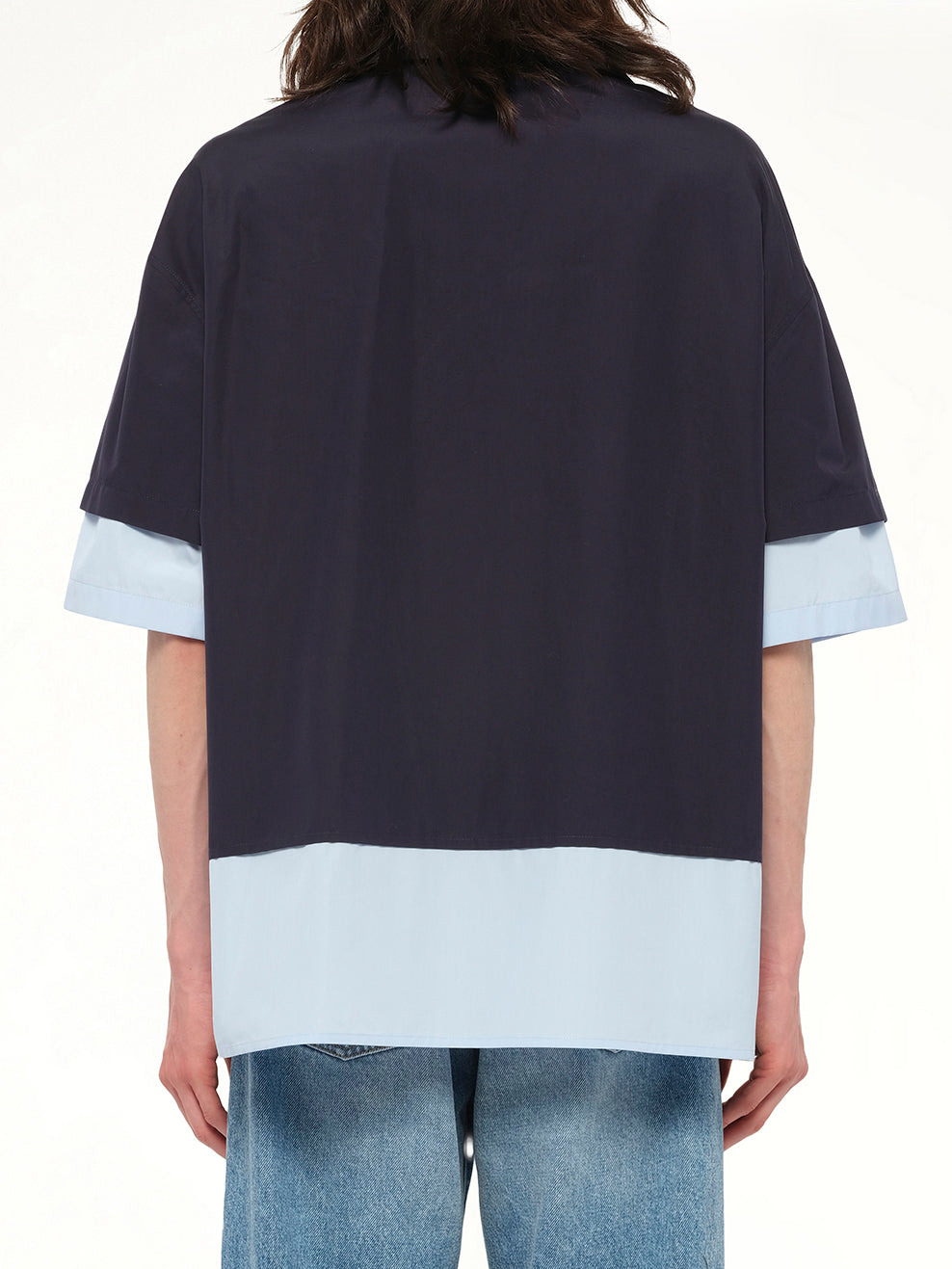 Short Sleeve Shirt in Dark Navy/Light Blue - 5