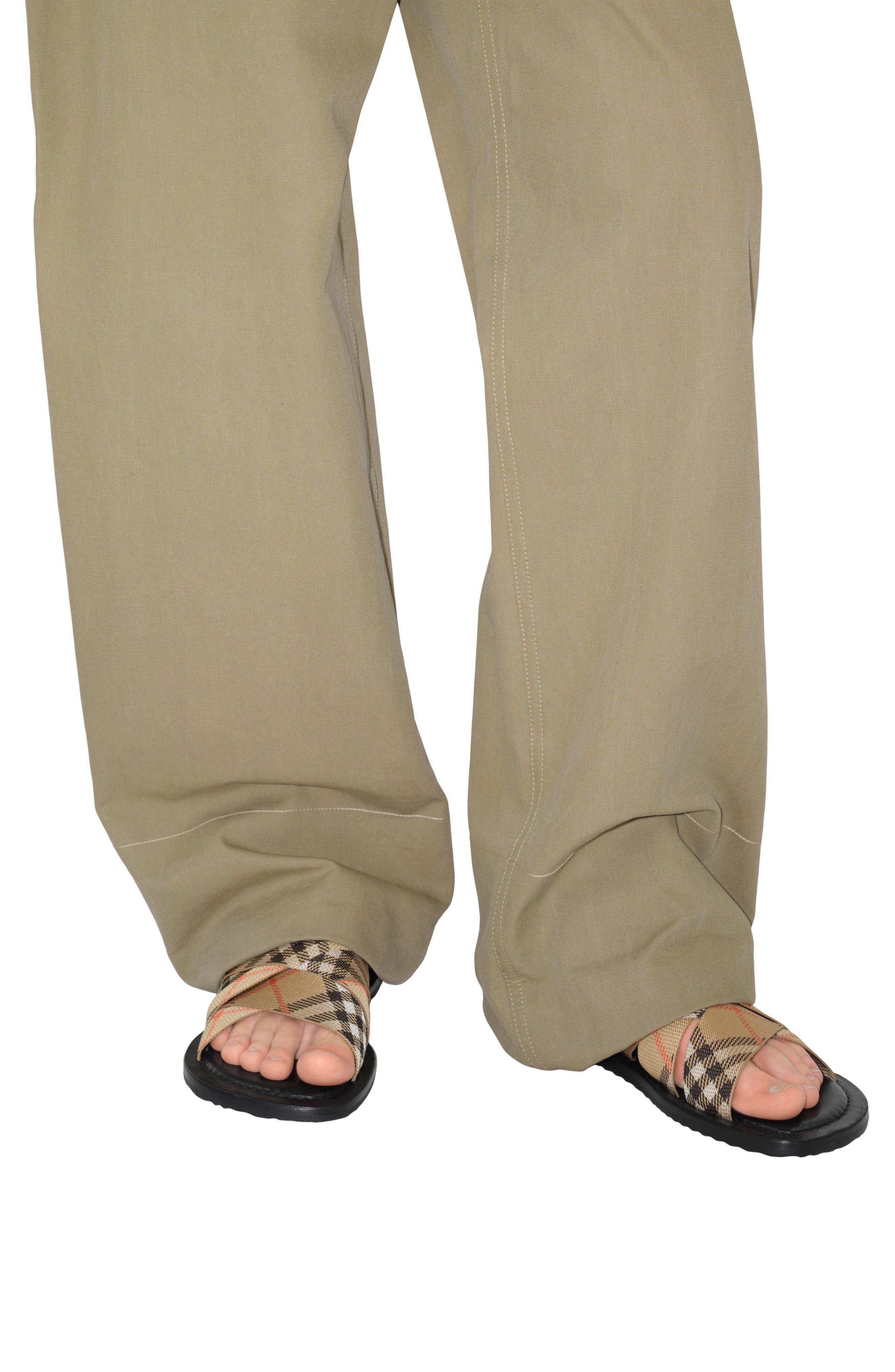 burberry Jacquard Check Crisscross Slide Sandal in Sand Ip Check at Nordstrom - 2
