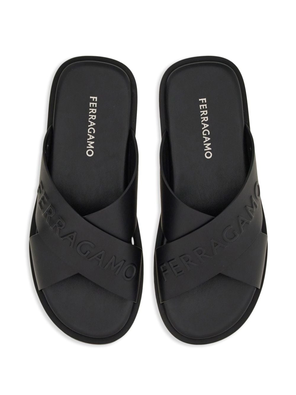 crossover-strap leather sandals - 4