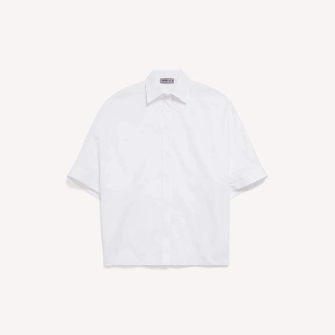 Women's Short Sleeves Cocoon Shirt in White - 1