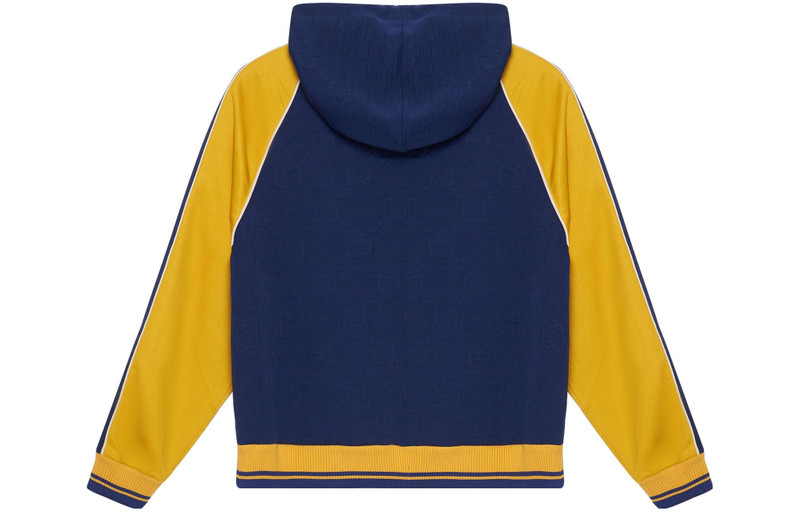 GUCCI Gucci GG Jacquard Hooded Sweatshirt 'Blue Yellow' 676100-XJDVW-4462 outlook
