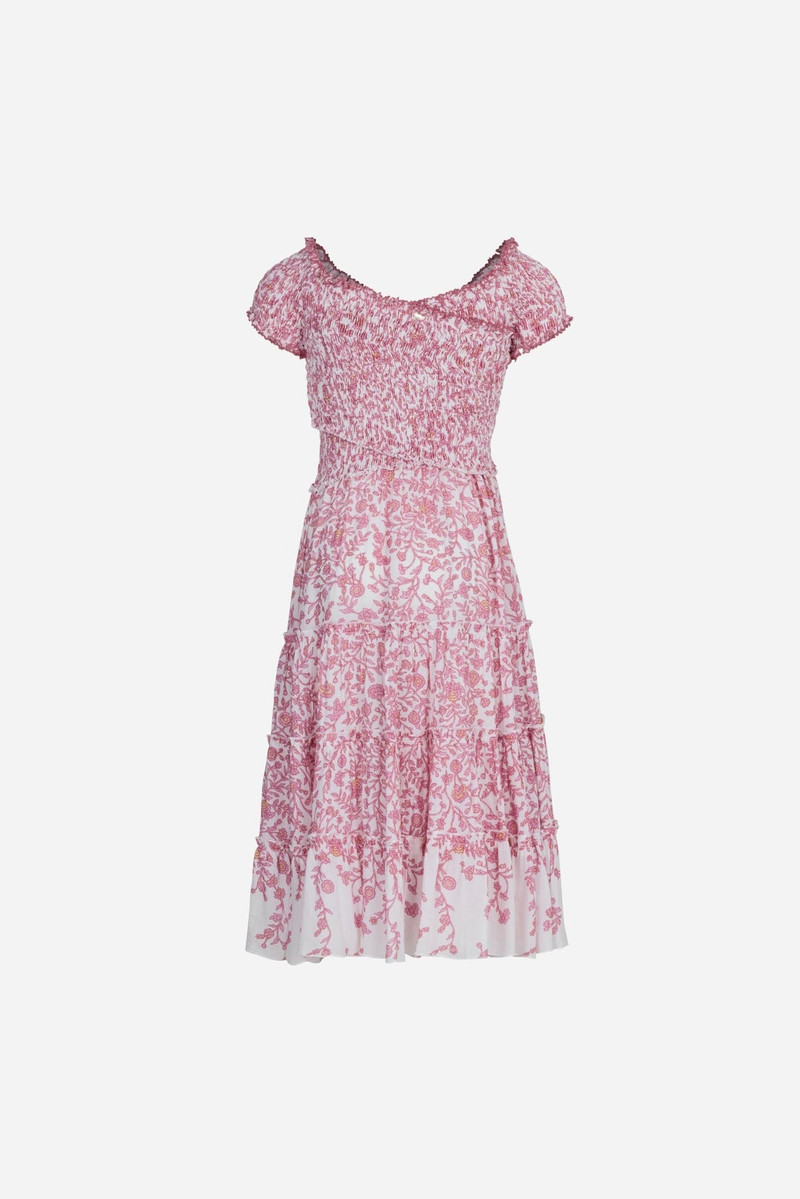 Poupette St Barth Long Dress Soledad for girls - Pink Lazuli outlook