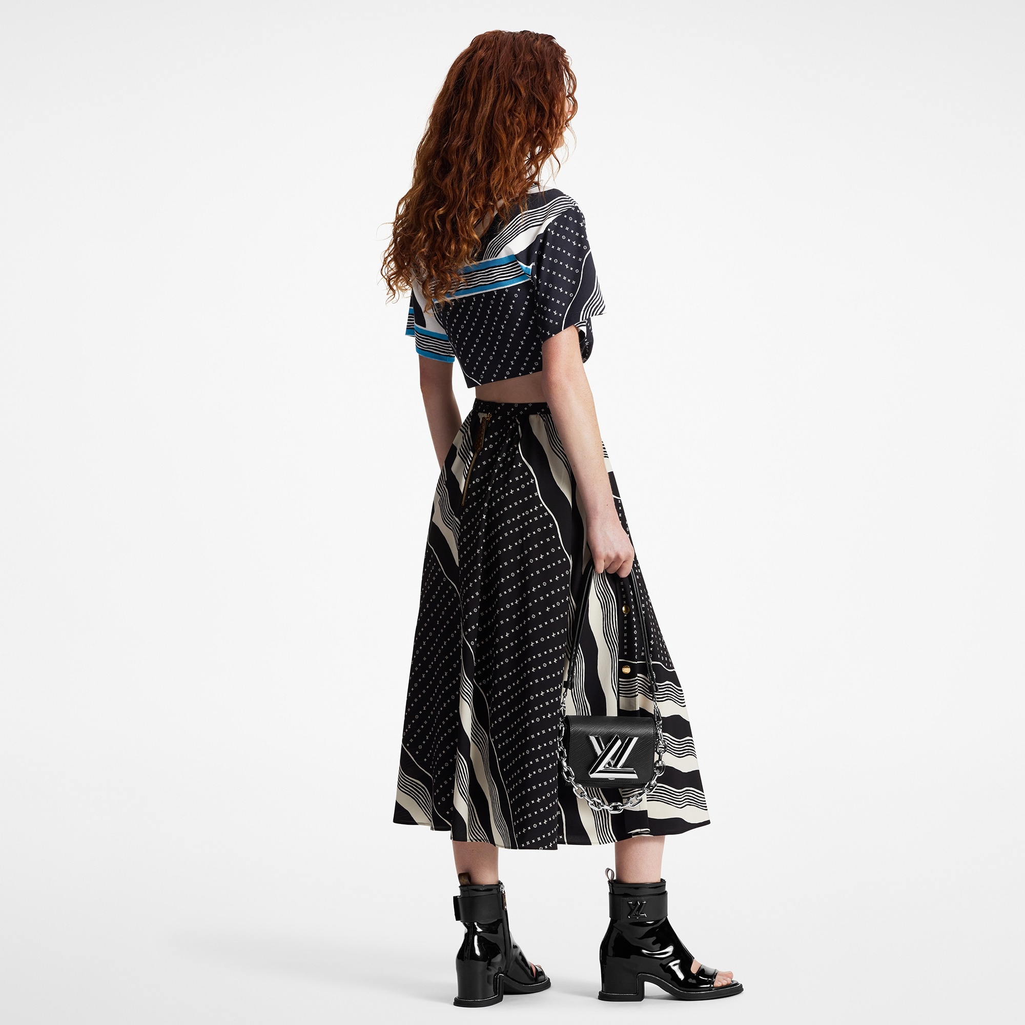 Monogram Wave Midi Skirt - 3