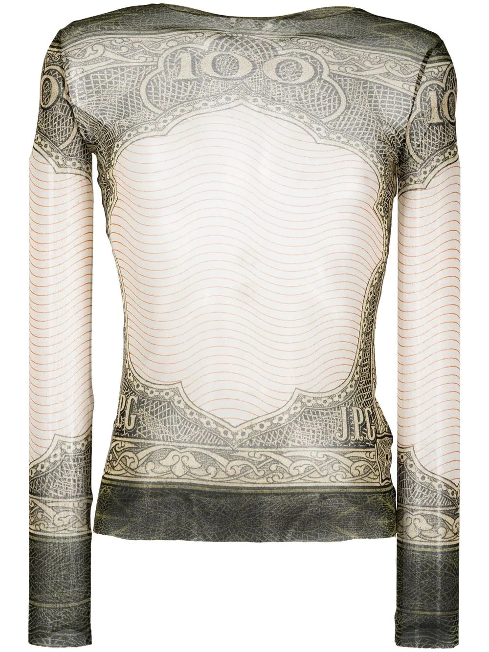 graphic-print stretch long-sleeve top - 1