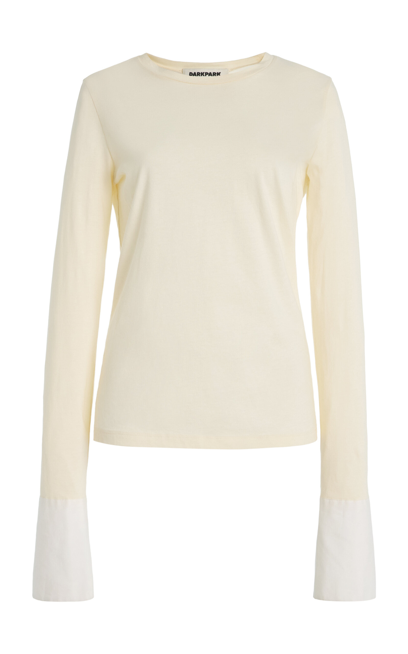 Nora Cuff-Detailed Jersey Top ivory - 1