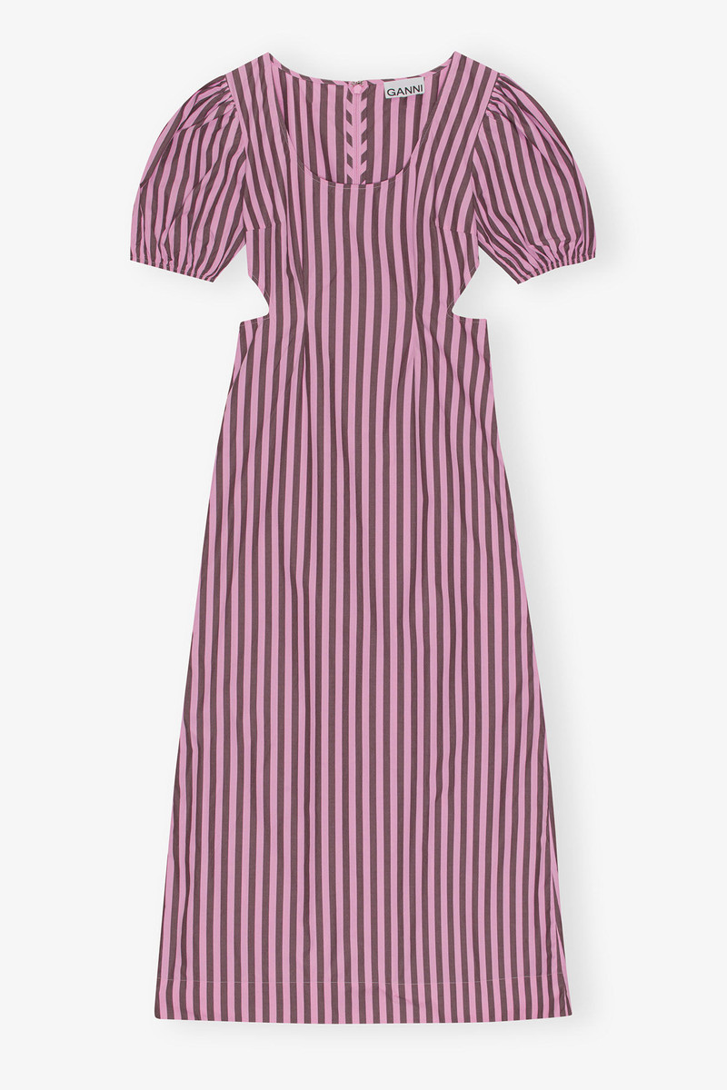 STRIPED COTTON CUTOUT DRESS 1
