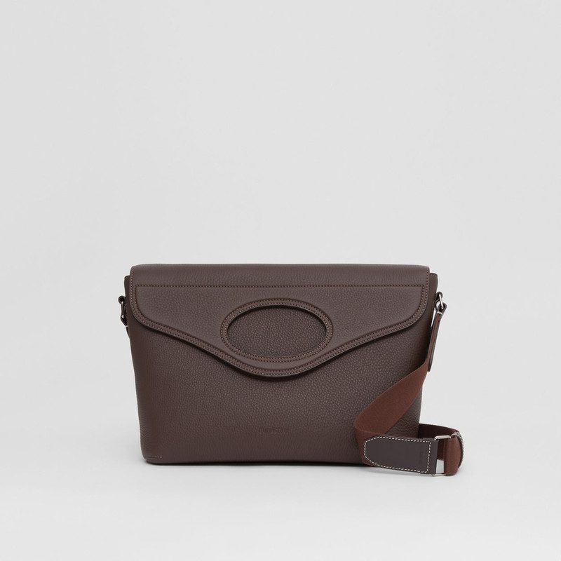 Grainy Leather Pocket Messenger Bag 1