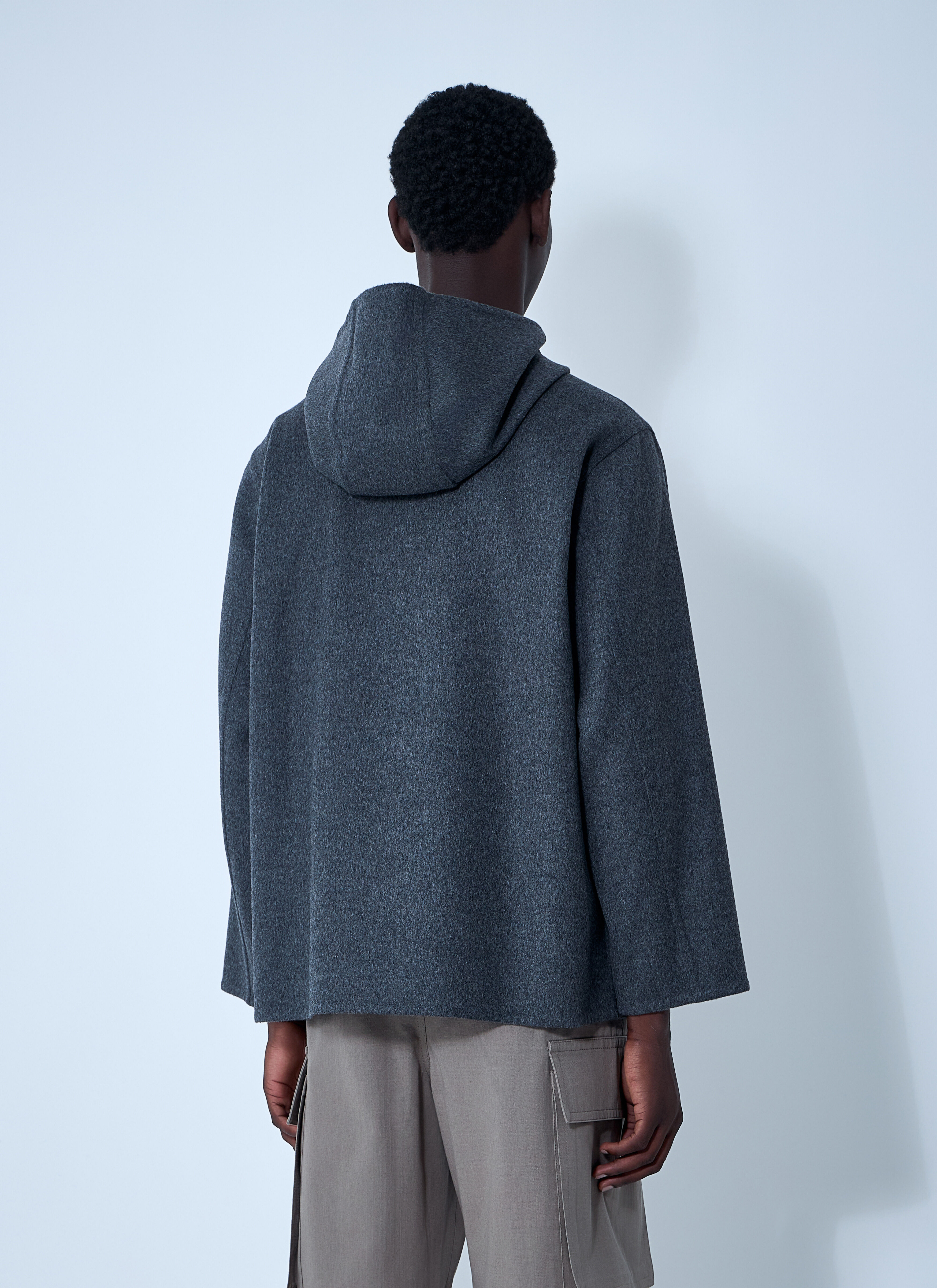 Double Face Wool Hooded Jacket - 4