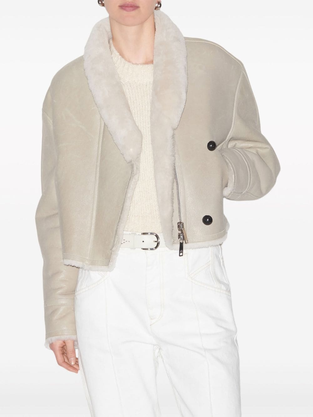 Isabel Marant Eriana shearling leather jacket | tessabit