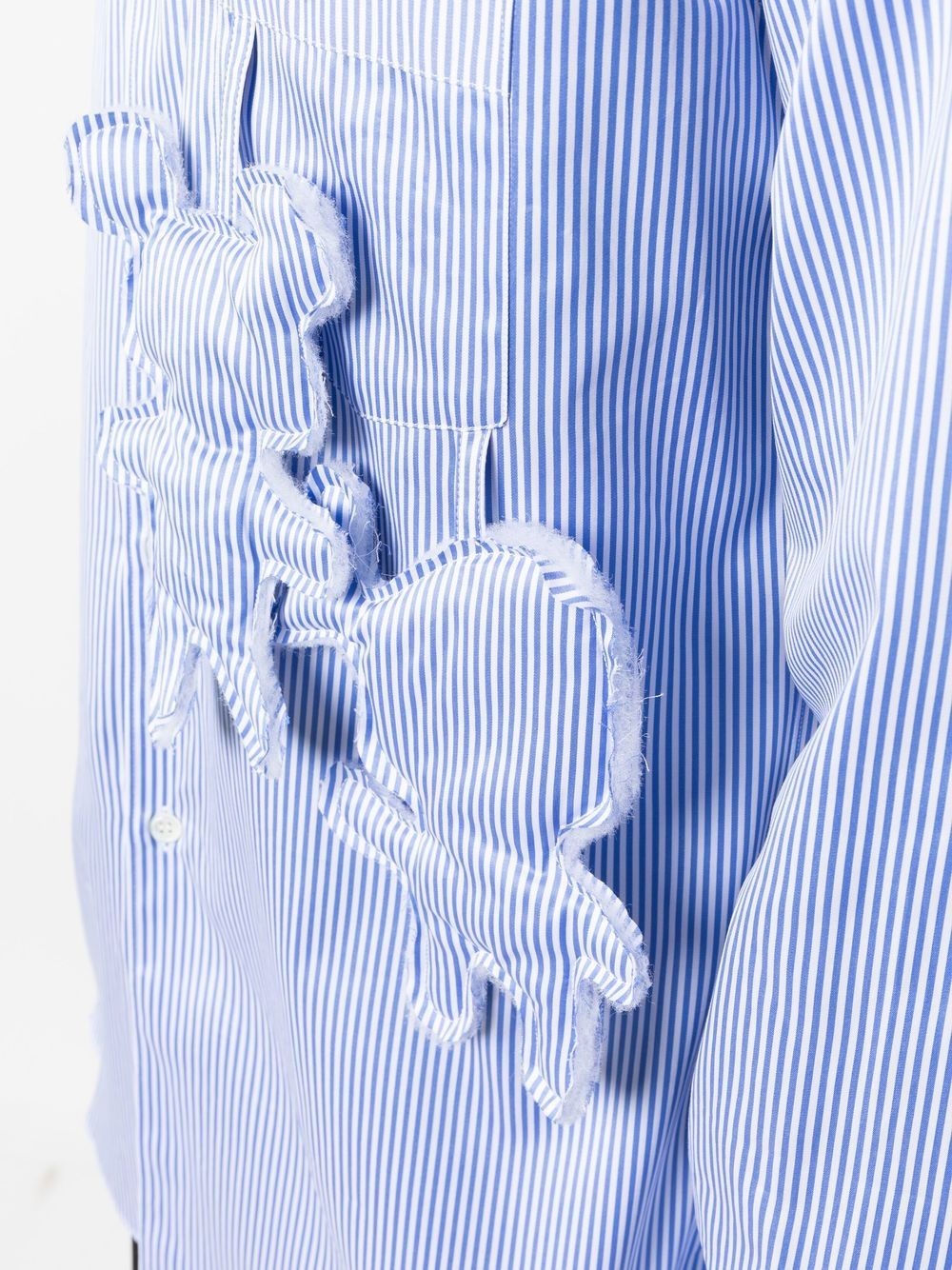 striped applique-detail shirt - 5