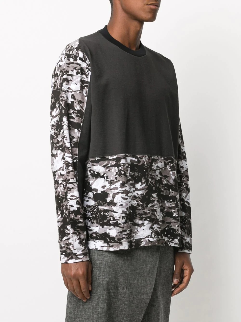 camouflage colour-block sweatshirt - 3