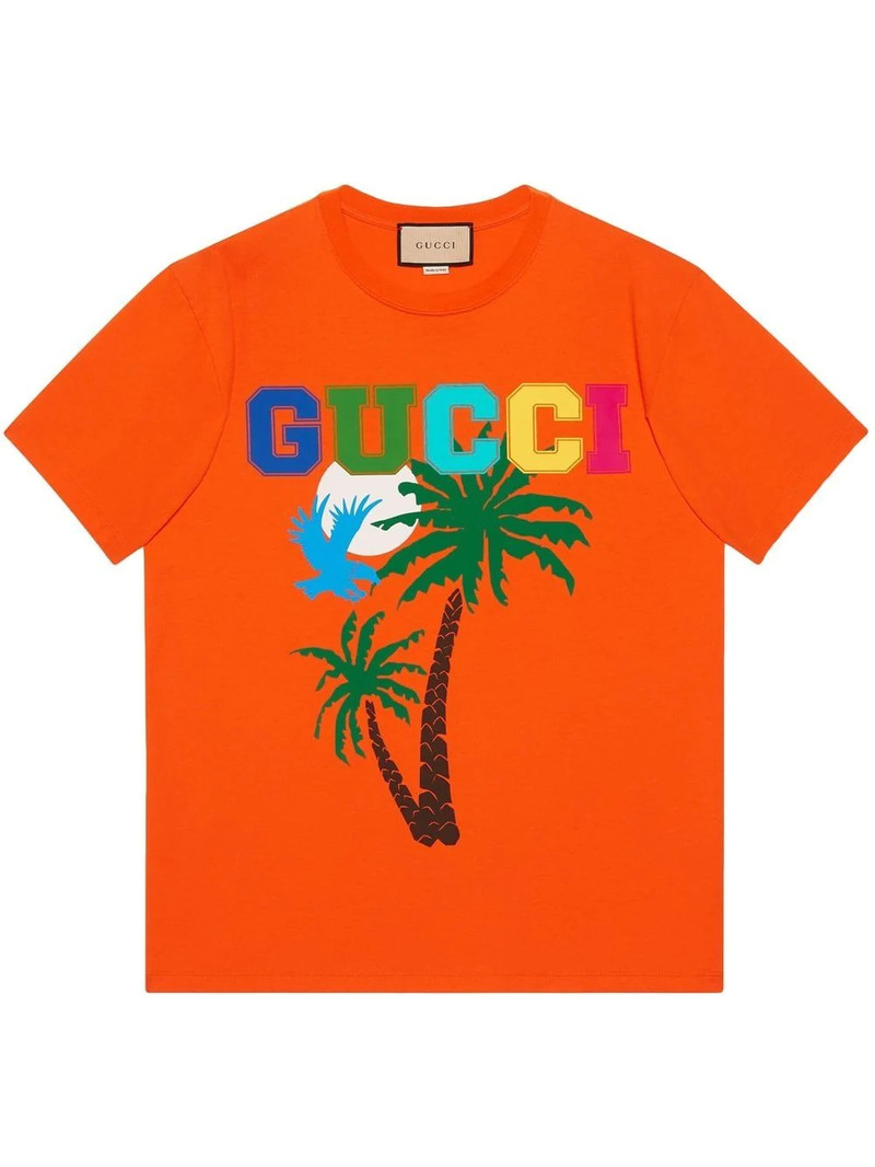 palm tree-print T-shirt - 1