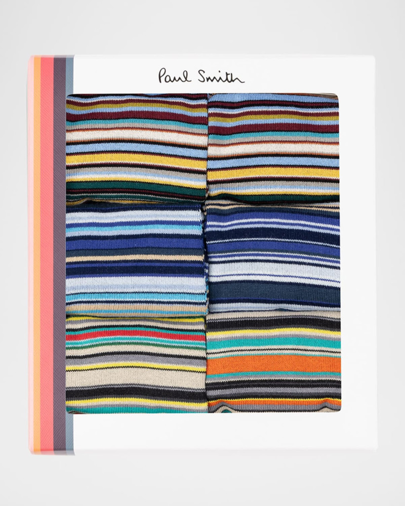 Paul Smith Men's Signature Stripe Stretch Cotton 6-Pack Crew Socks outlook