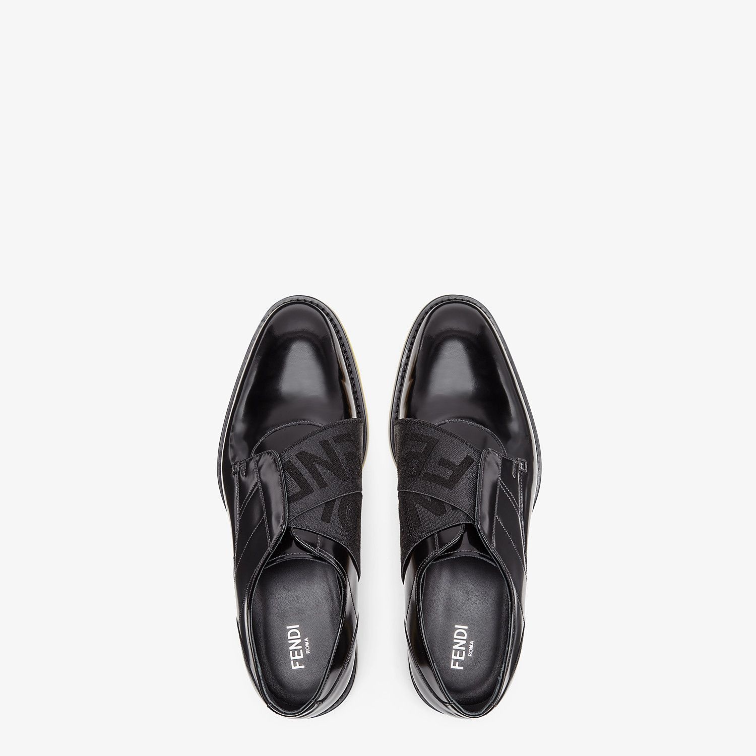 Black leather slip-ons - 4