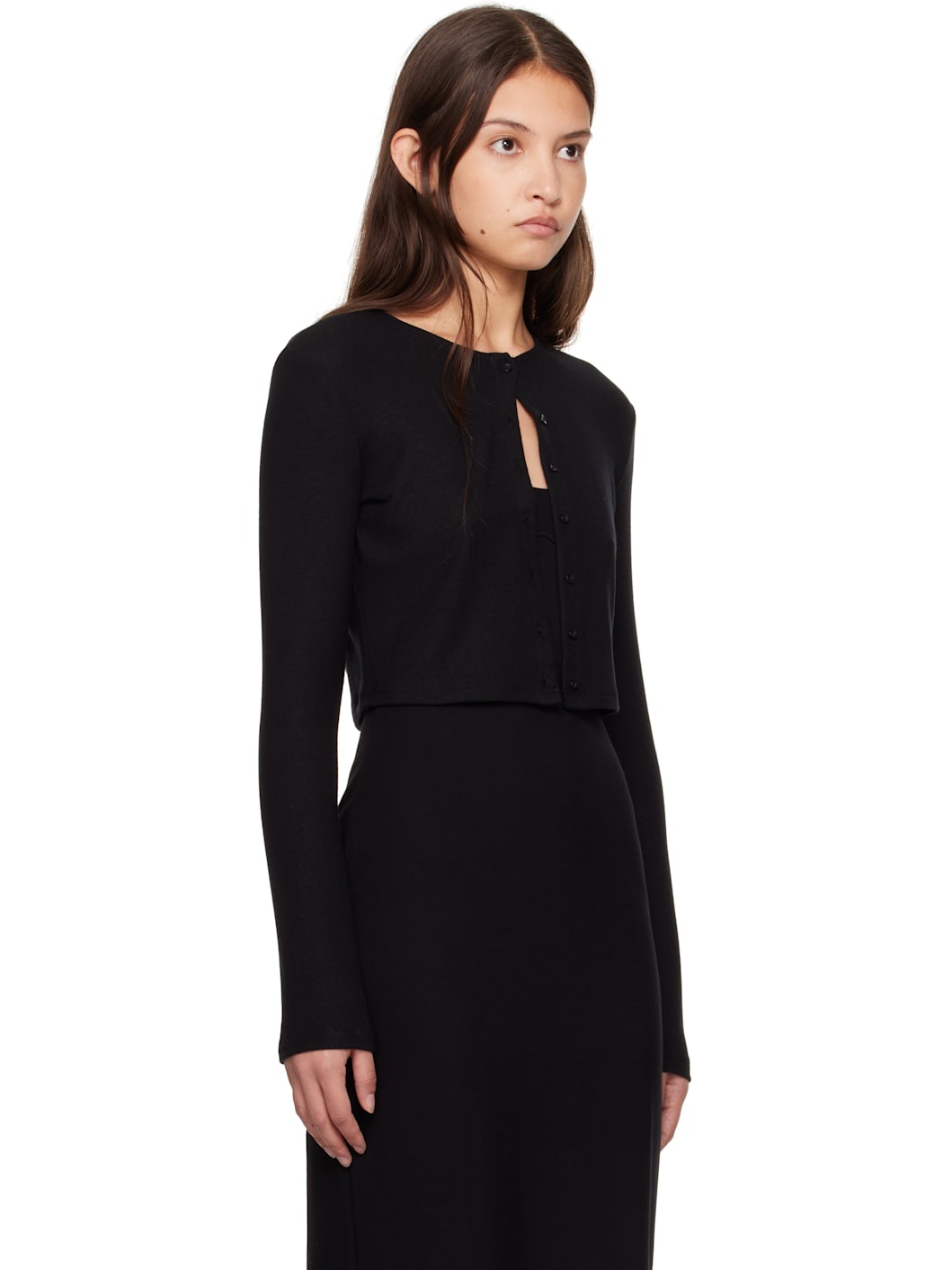 Black Lauren Crop II Cardigan - 2