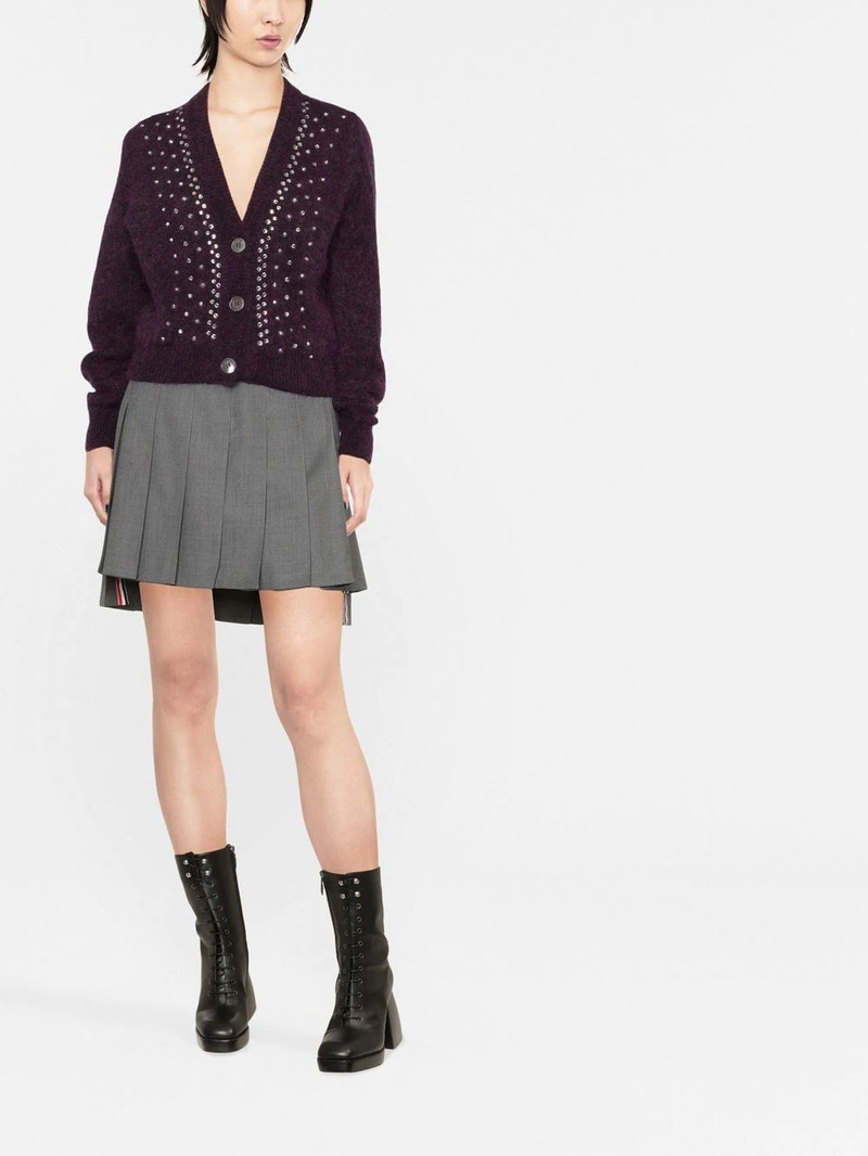 Alessandra Rich crystal-embellished knitted cardigan outlook