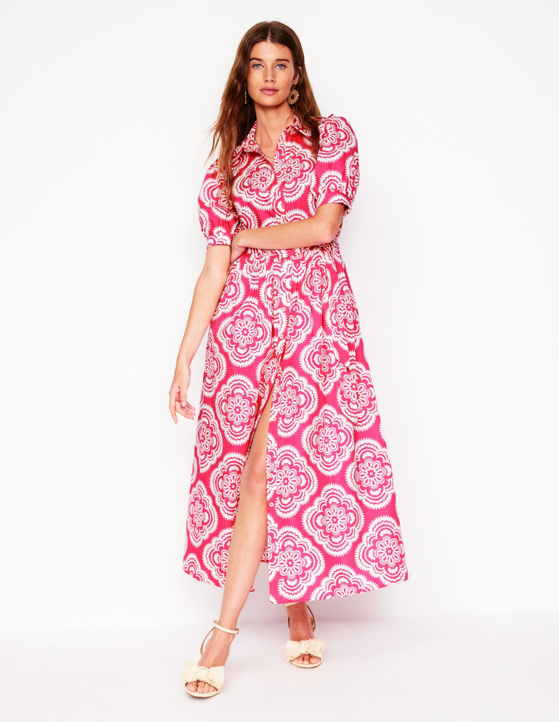 Alexa Maxi Shirt Dress-Pink Peony, Botanic Blush 6