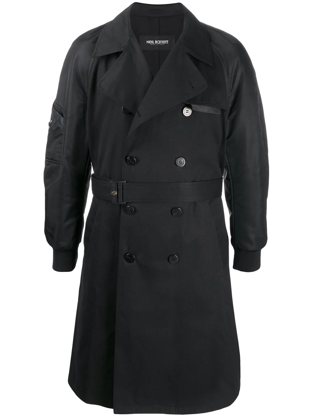 bomber-sleeve trench coat - 1