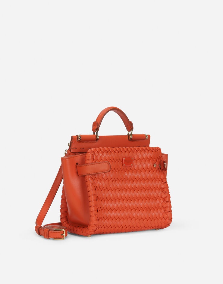 Small Sicily 62 soft bag in woven nappa leather and tahiti calfskin - 3