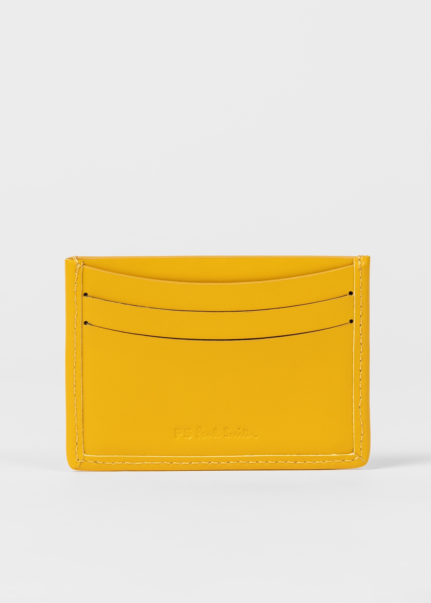 Yellow Leather Credit Card Holder - 3