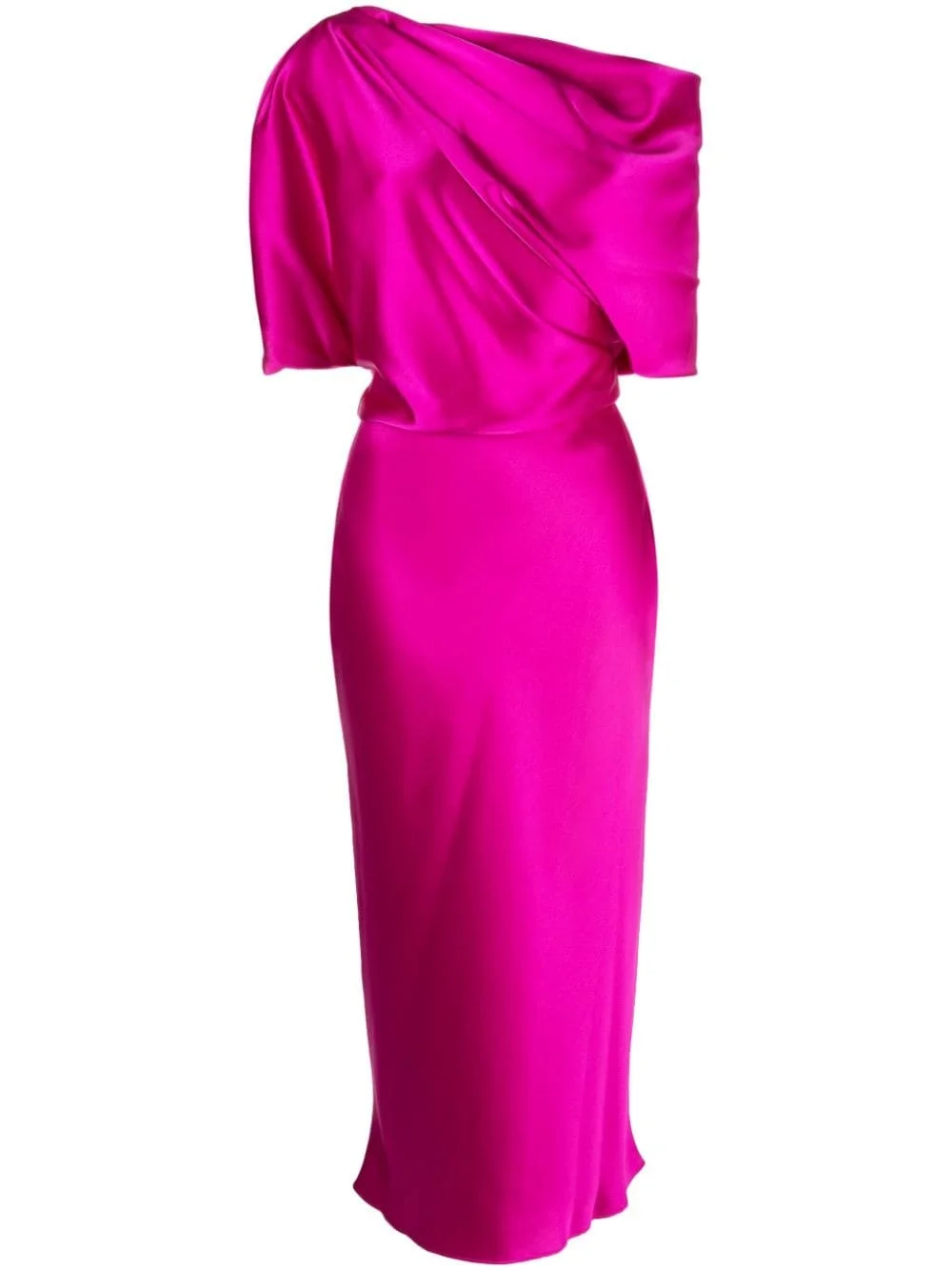 off-shoulder draped midi dress - 1