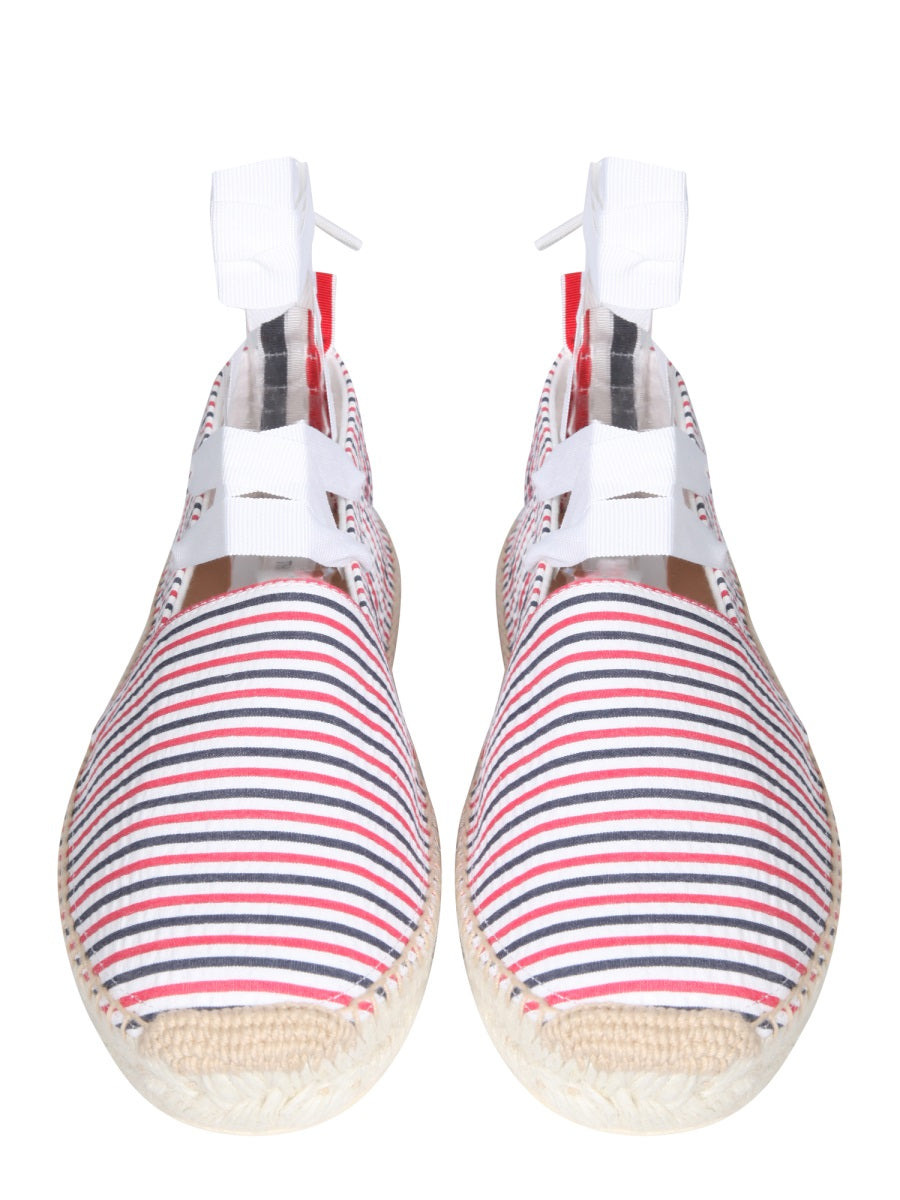 Thom Browne Women Seersucker Cotton Espadrilles - 2