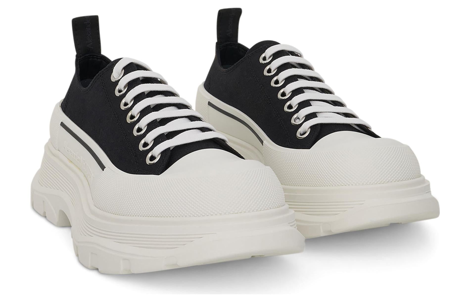 Alexander McQueen Tread Slick Lace Up 'Black White' 604257W4MV21070 - 3