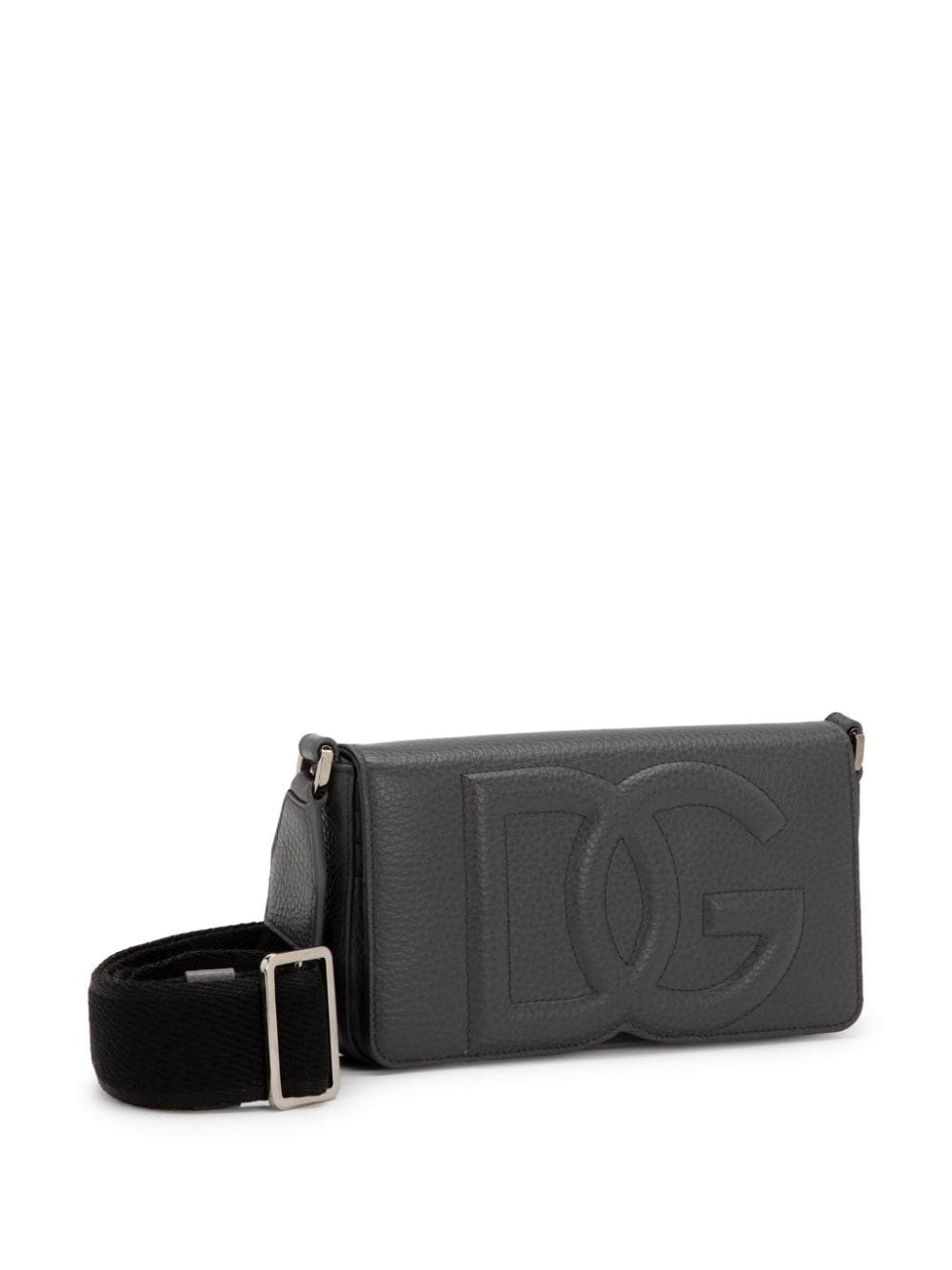 logo-embossed leather shoulder bag - 4