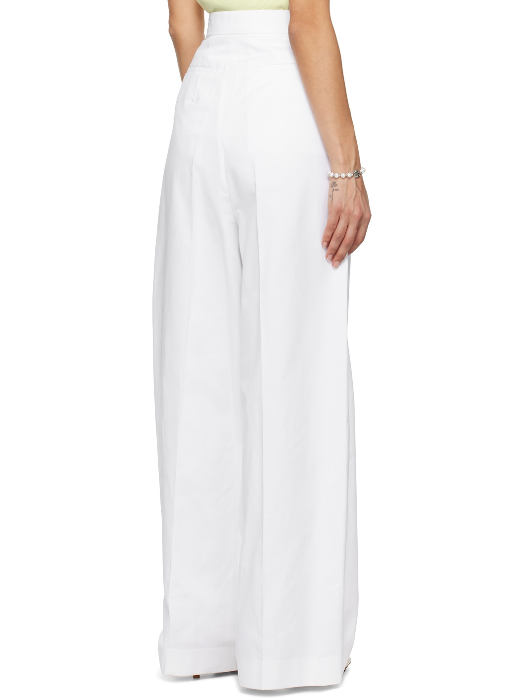 White Pleated Trousers - 3