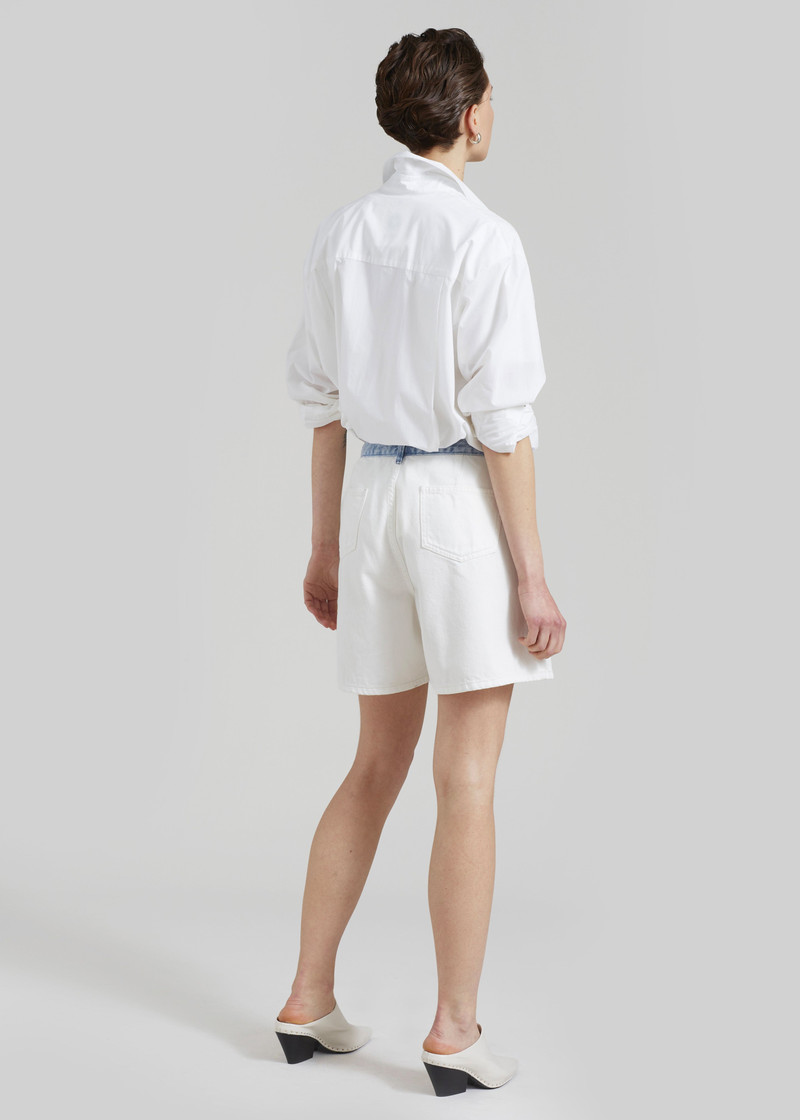 Hayla Contrast Denim Shorts - Off White/Blue 13