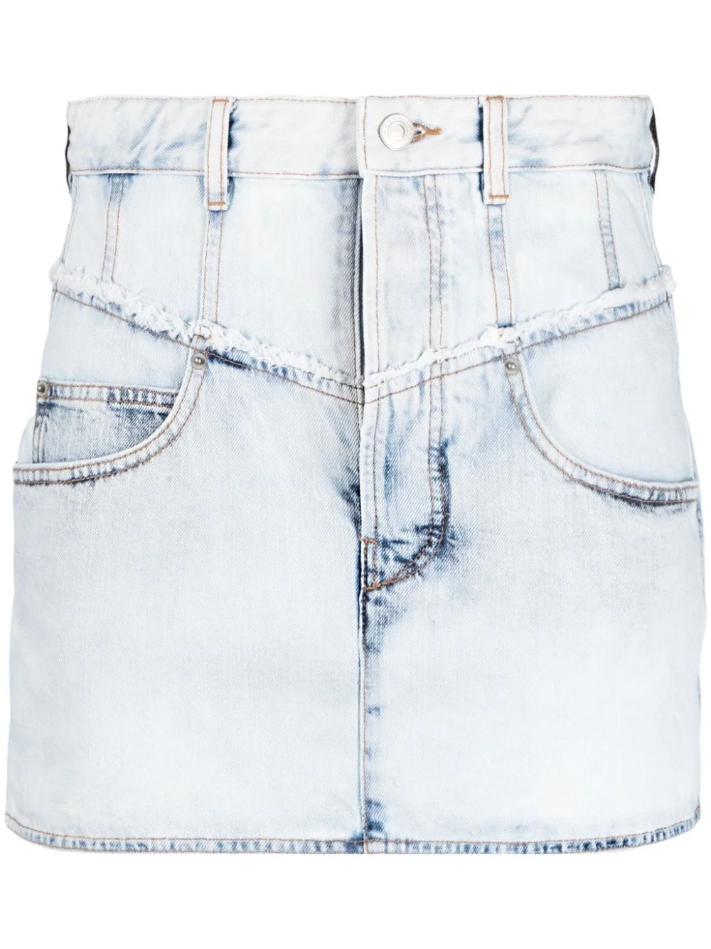 Narjis frayed denim miniskirt - 1
