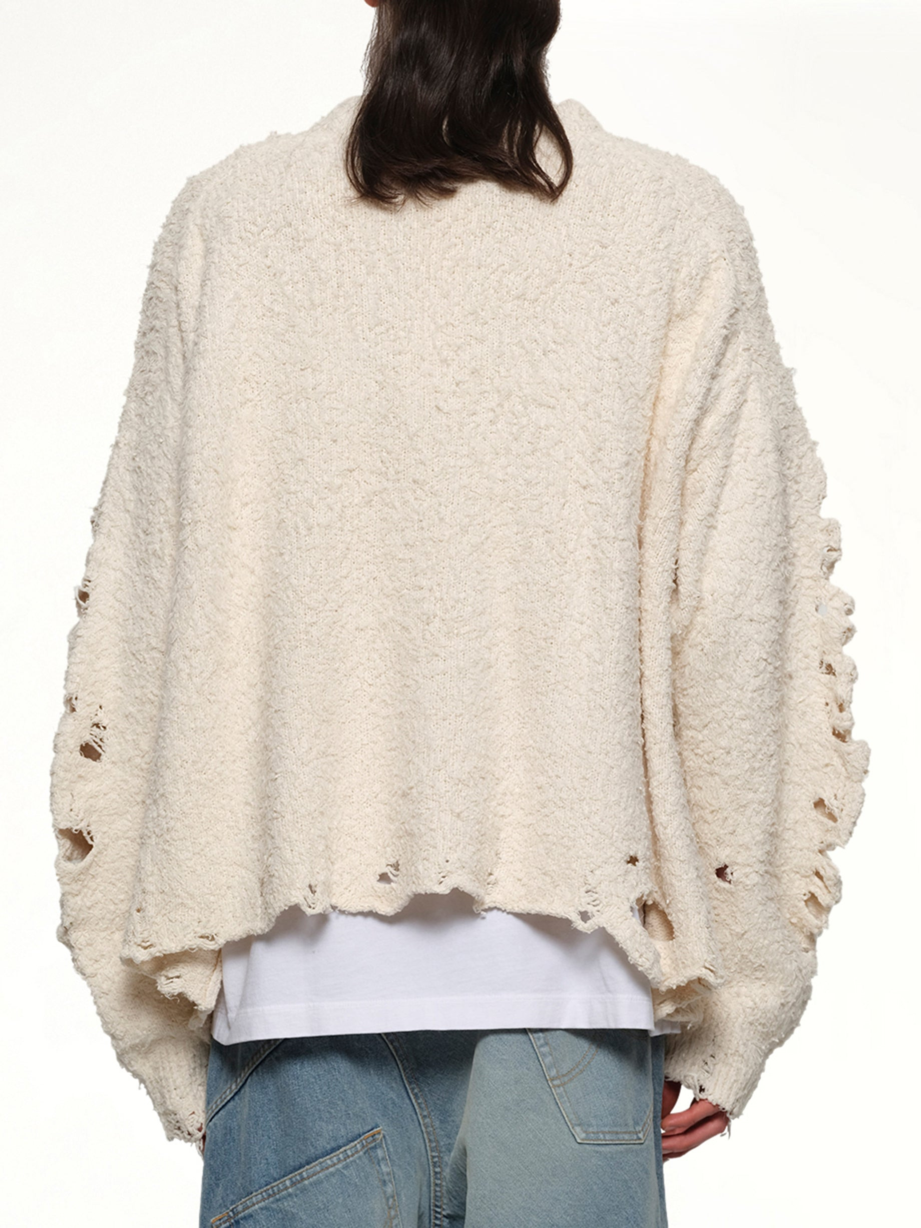 Ribcage Knit Pullover in Ivory - 5