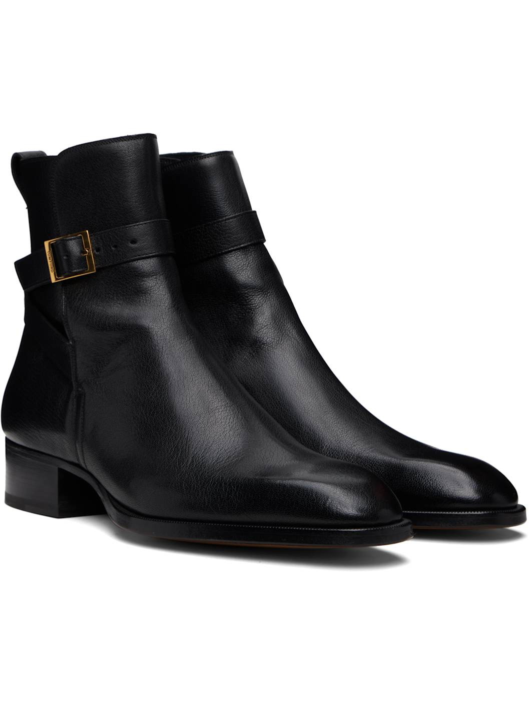 Black Supple Grain Kenneth Buckle Boots - 4