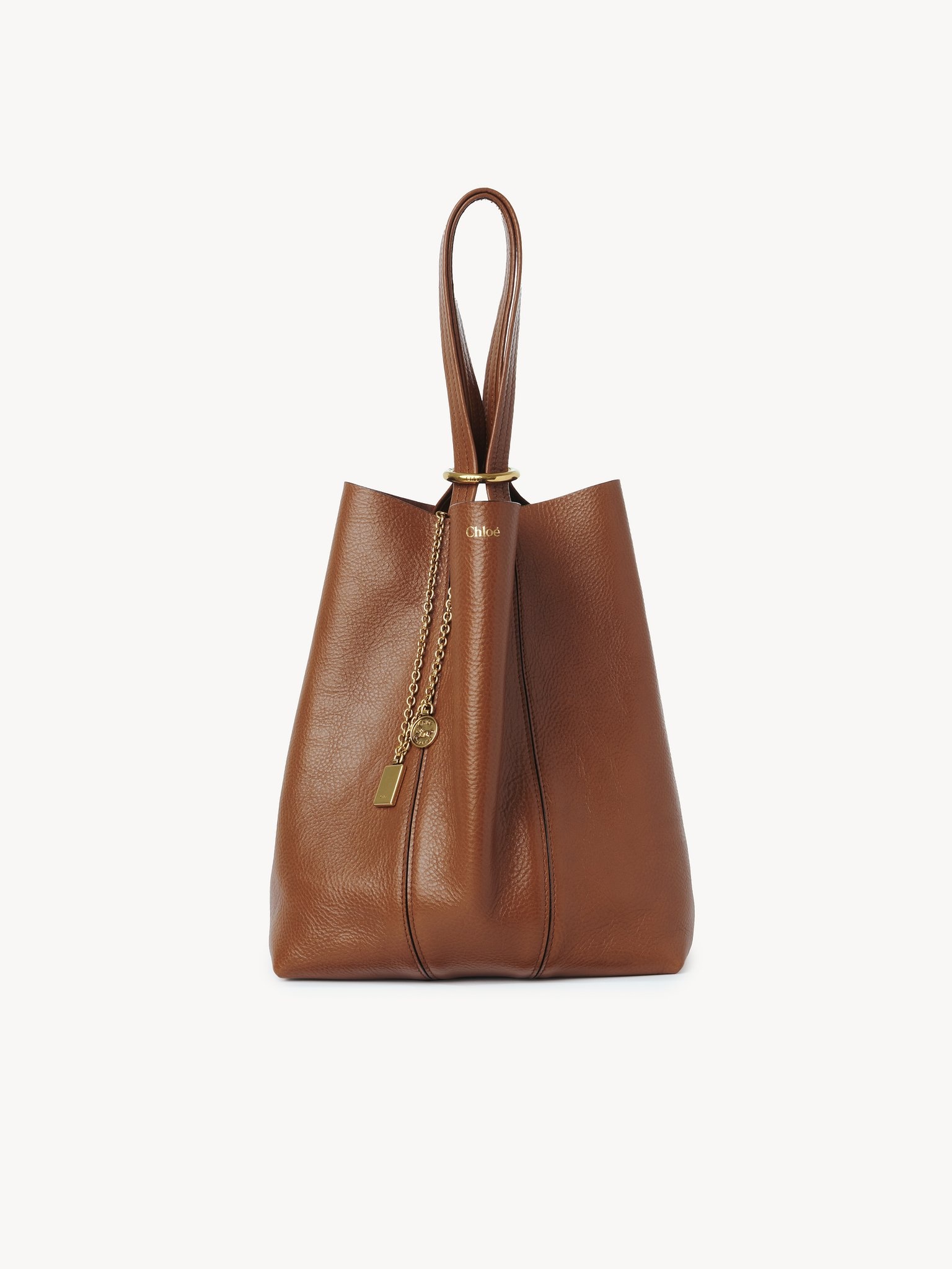 CHLOÉ SPIN TOTE BAG IN GRAINED LEATHER - 1