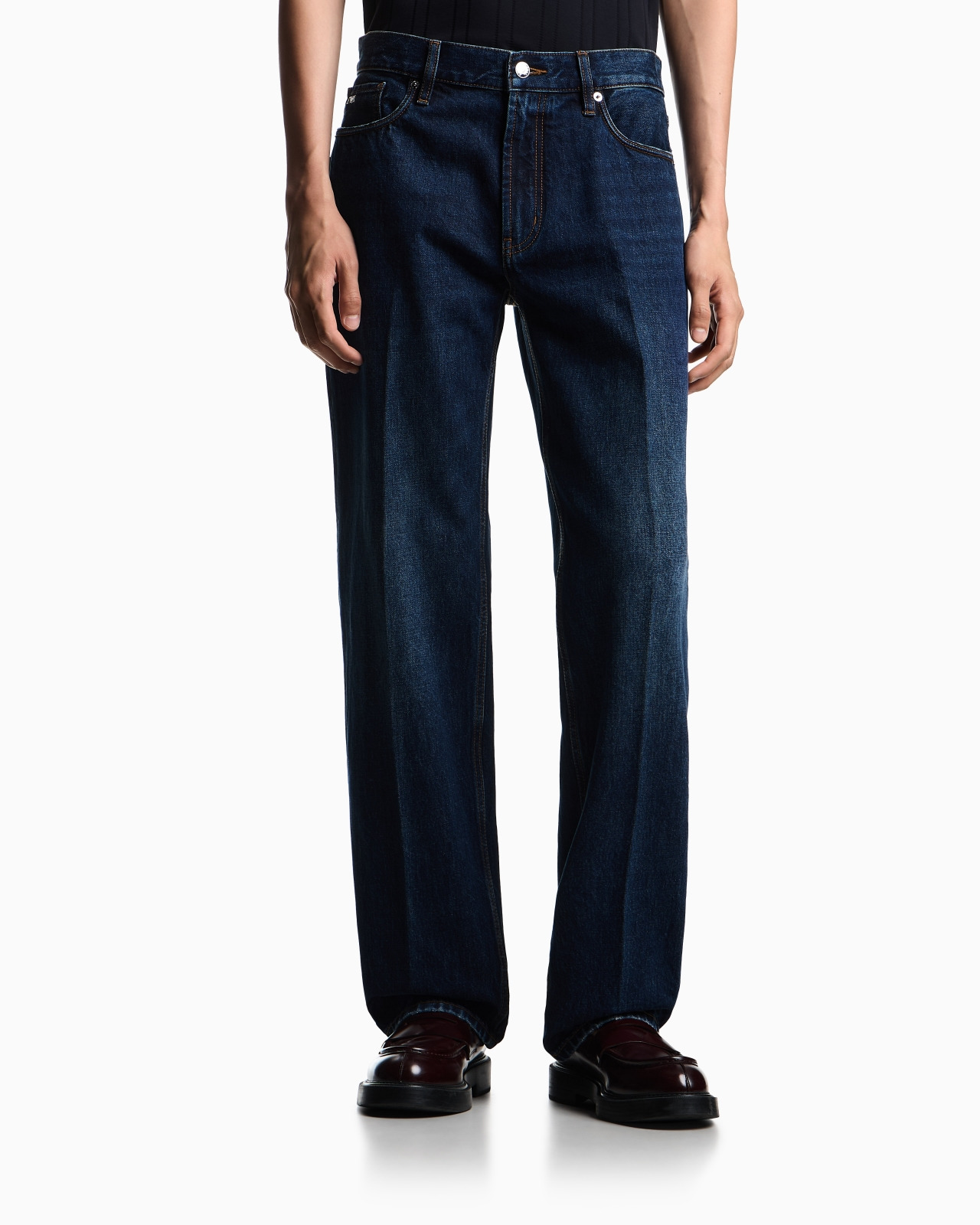 J76 STRAIGHT-FIT, STONE-WASHED DENIM JEANS - 4