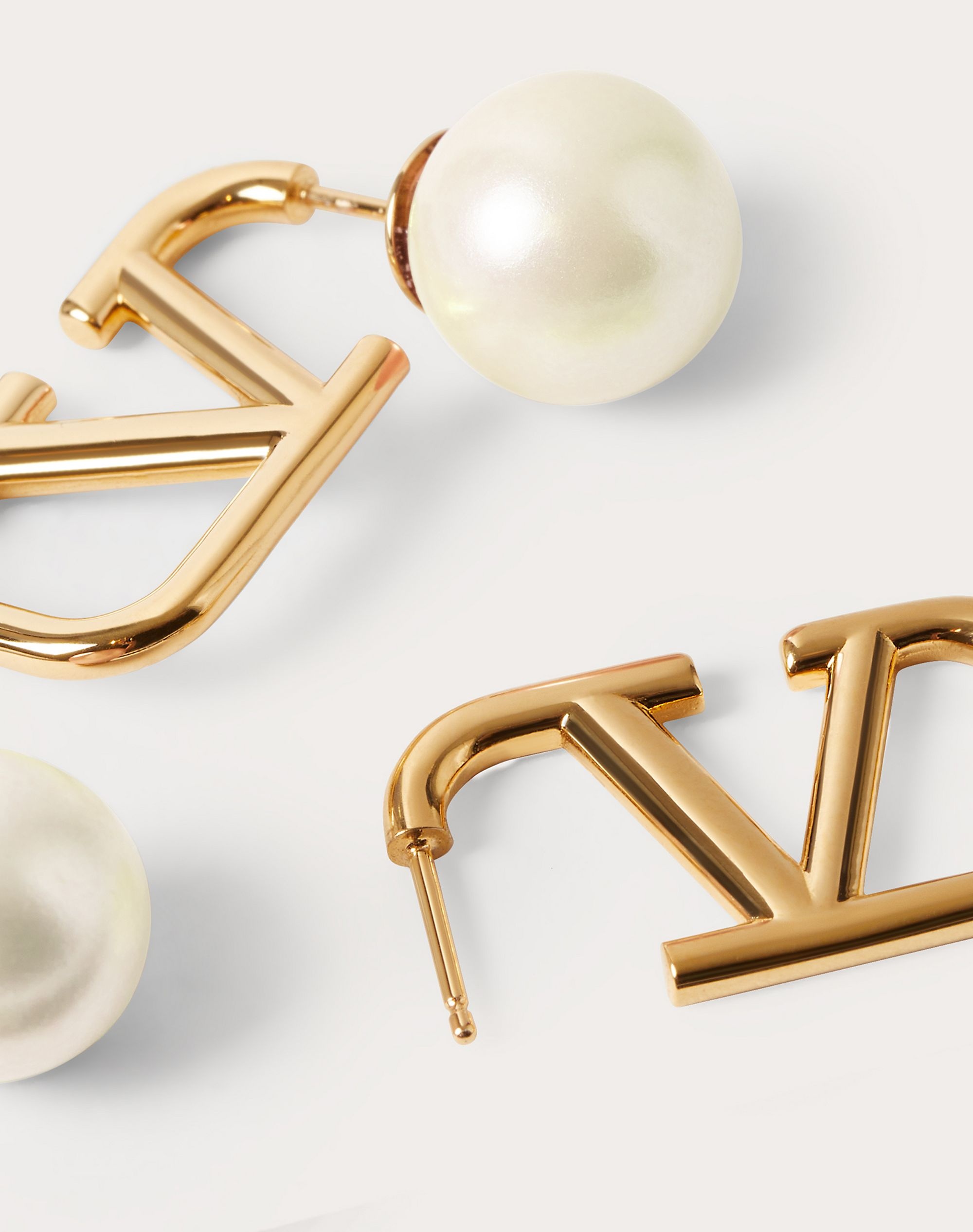 VLogo Signature Metal and Resin Earrings - 4