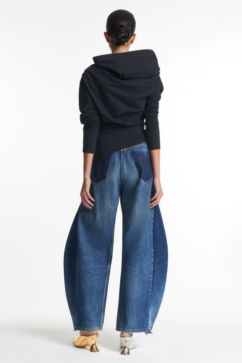 A.W.A.K.E. MODE JERSEY COWL NECK TOP BLACK outlook