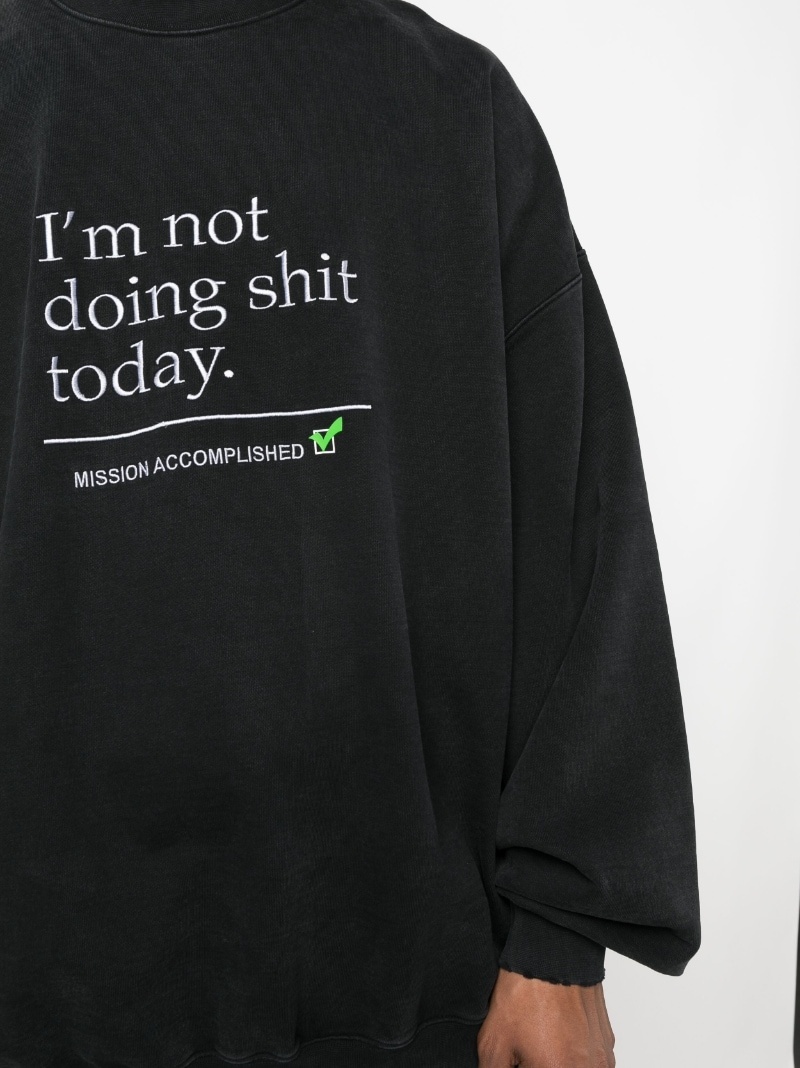 text-print crew-neck sweatshirt - 5